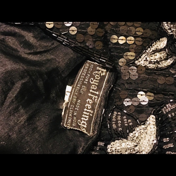 Vtg Royal Feeling Women Sequined Black Top Sz L - Picture 8 of 8
